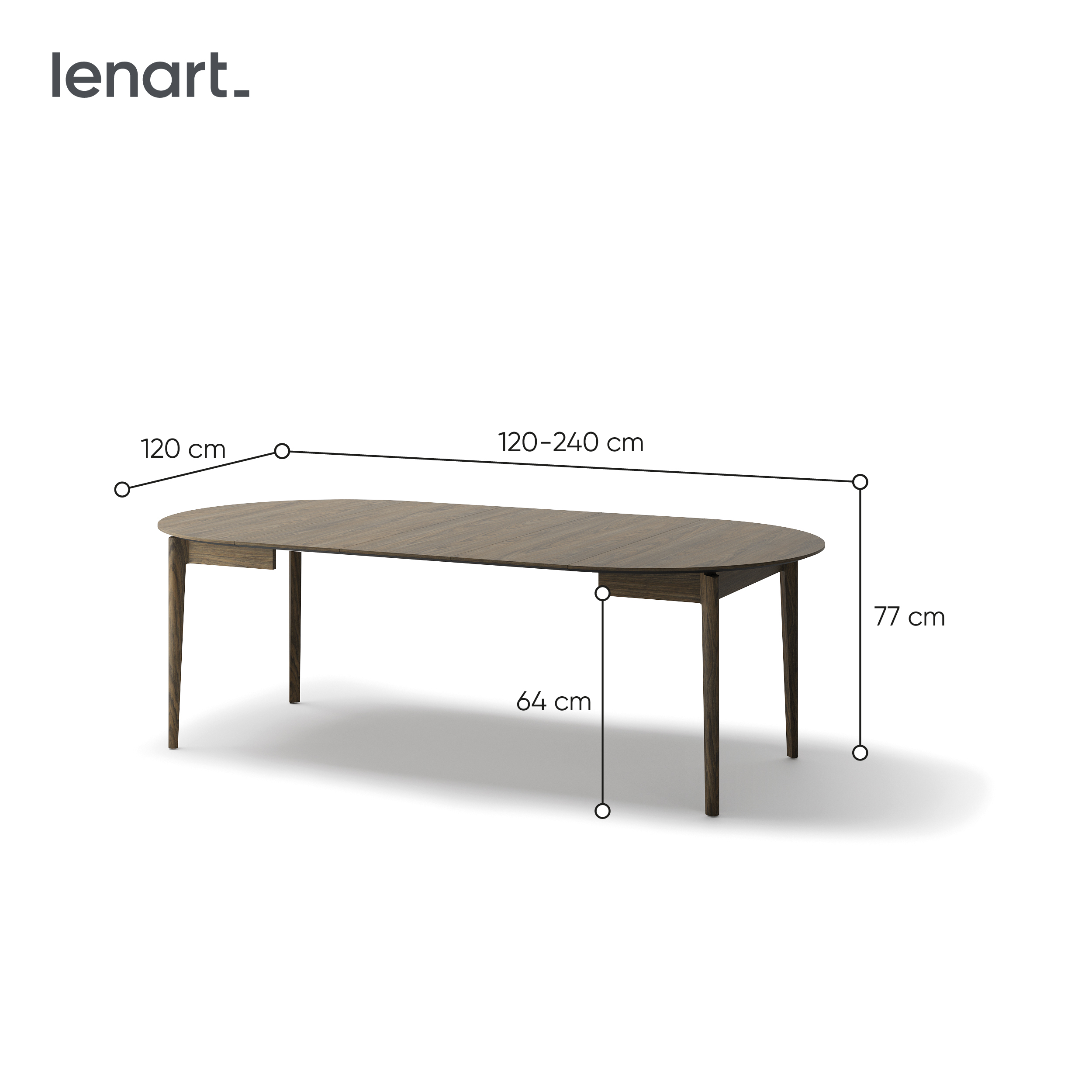 Ausziehbarer Esstisch Lenart PLOT PT-04